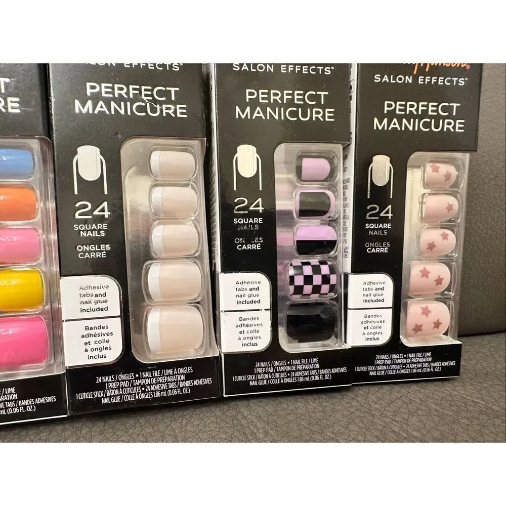 Sally Hansen Multi Patterns and French Tip Square Shape Nails New